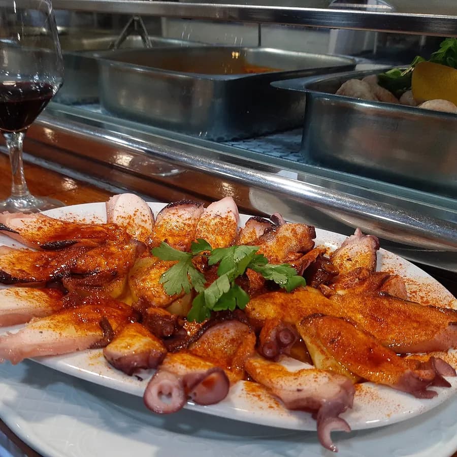 Galician-style octopus on a plate